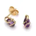 Ovalen Ohrstecker in 9 Karat Gold mit Amethysten