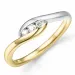 Fingerring abstraktem Brillant Ring in 14 Karat Gold- und Weißgold 0,11 ct