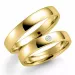 4 mm trauringe aus 14 Karat Gold 0,03 ct - set