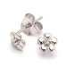 Blumen Ohrstecker in Silber mit Diamant 