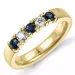 Kollektionsmuster blauem Saphir Memoirering in 14 Karat Gold 2 x 0,10 ct 