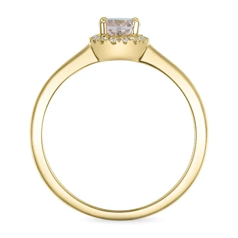 ovaler morganit Diamantring in 14 Karat Gold 0,83 ct 0,09 ct