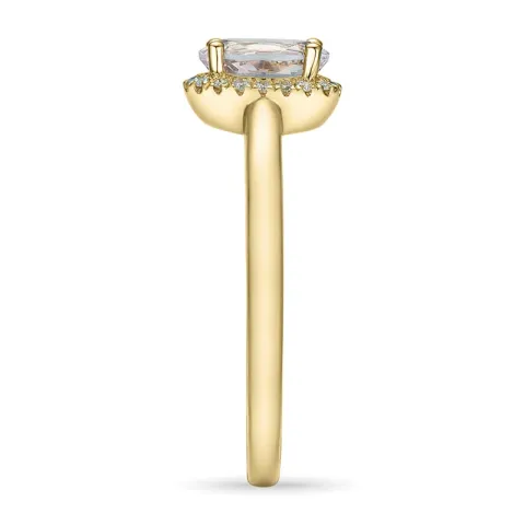 ovaler morganit Diamantring in 14 Karat Gold 0,83 ct 0,09 ct