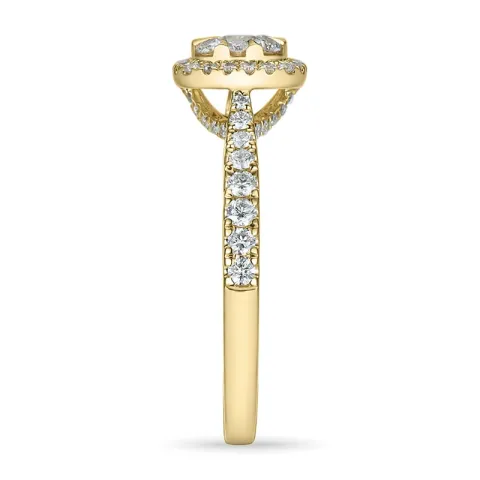 viereckigem Diamantring in 14 Karat Gold 0,10 ct 0,44 ct