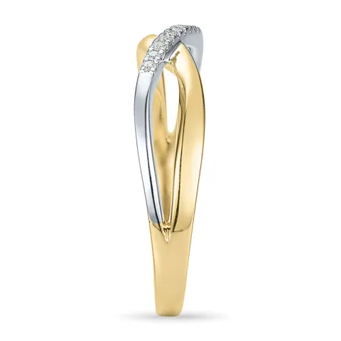 Diamant Ring in 14 Karat Gold- und Weißgold 0,04 ct