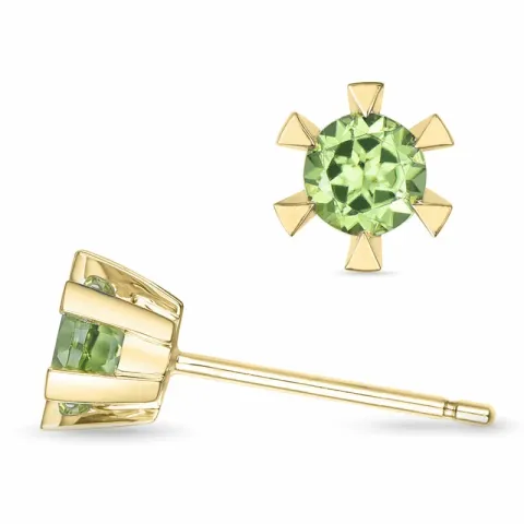 2 x 0,30 ct Peridot Solitärohrstecker in 14 Karat Gold mit Peridot 