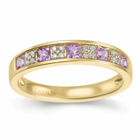 pink Saphir Diamantring in 14 Karat Gold 0,66 ct 0,08 ct