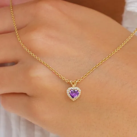 Herz Amethyst Anhänger aus 9 Karat Gold