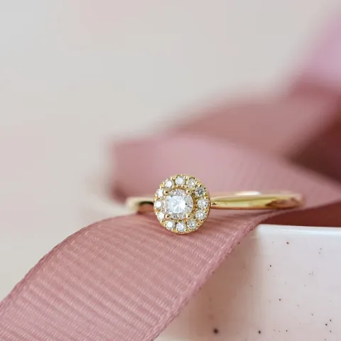 Diamant Ring in 14 Karat Gold 0,234 ct