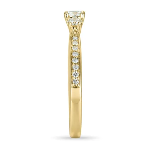 Diamantring in 14 Karat Gold 0,20 ct 2 x 0,065 ct 0,10 ct