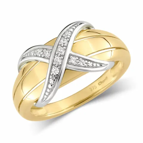 Zirkon Ring aus 9 Karat Gold mit Rhodium