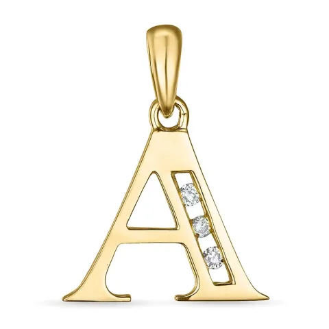 Buchstab a anhänger in 14 karat gold 0,03 ct