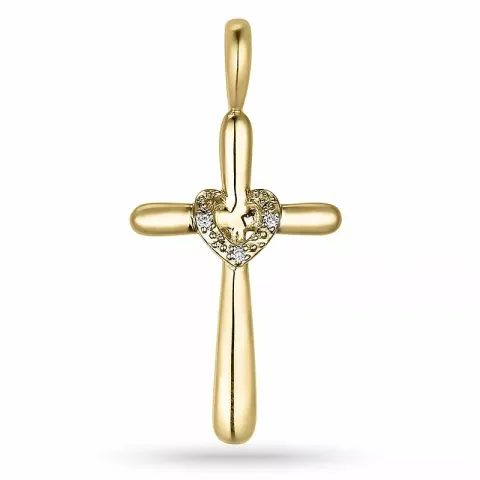 Kreuz Anhänger in 14 karat Gold 0,01 ct