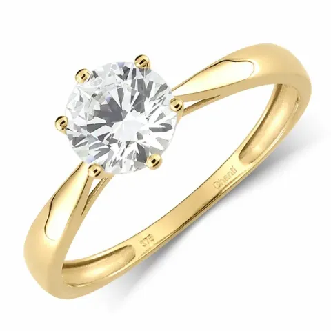 Zirkon Solitärring aus 9 Karat Gold