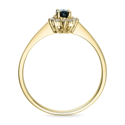 Rosettenring in 14 Karat Gold 0,11 ct 0,35 ct