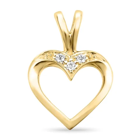 Herz Diamant Anhänger in 14 karat Gold 0,02 ct