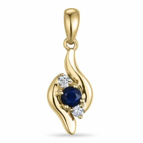 Saphir Anhänger in 14 karat Gold 0,05 ct 0,16 ct