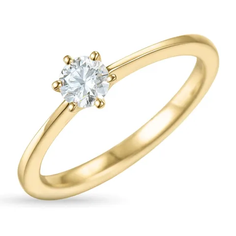 5,3 mm Zirkon Solitärring aus 9 Karat Gold