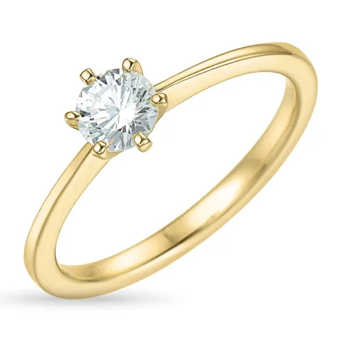 5,6 mm Zirkon Solitärring aus 9 Karat Gold