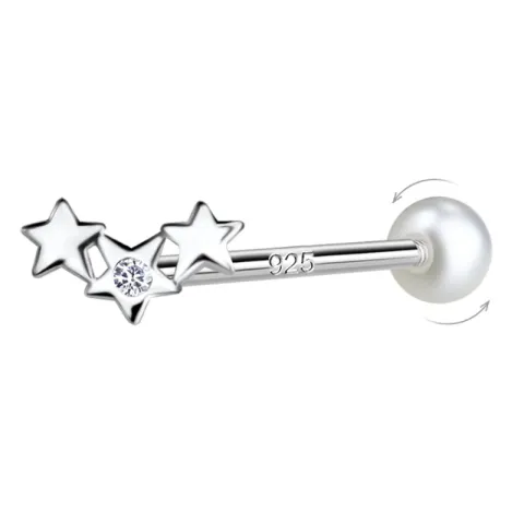 Stern Zirkon helix piercing in Silber