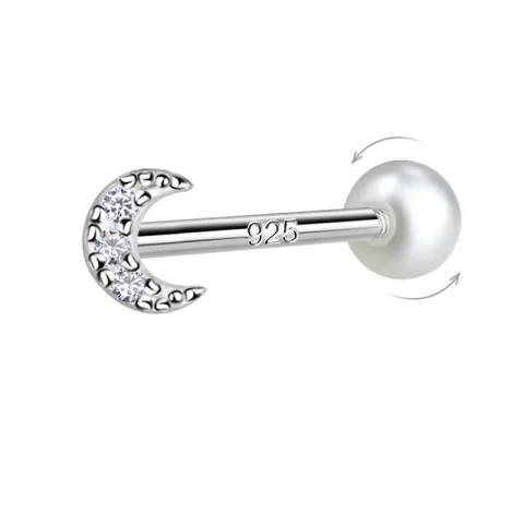 Mond Zirkon helix piercing in Silber