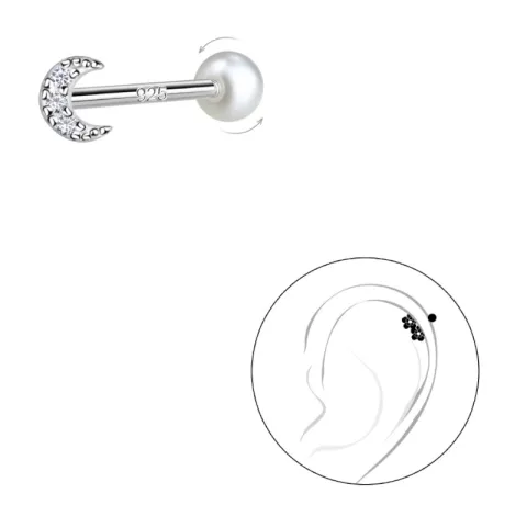 Mond Zirkon helix piercing in Silber