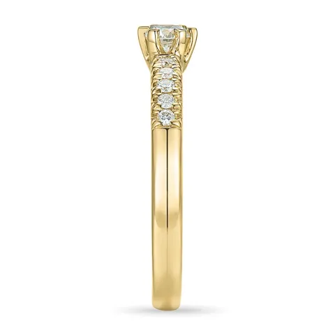 Diamant Goldring in 14 Karat Gold 0,18 ct 0,12 ct