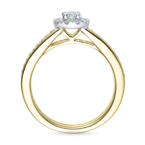 Diamantring in 14 Karat Gold- und Weißgold 0,31 ct 0,20 ct ct