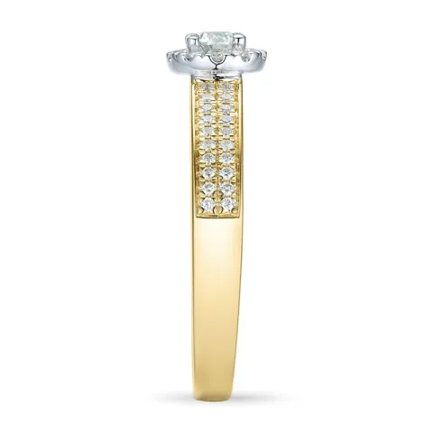 Diamantring in 14 Karat Gold- und Weißgold 0,31 ct 0,20 ct ct