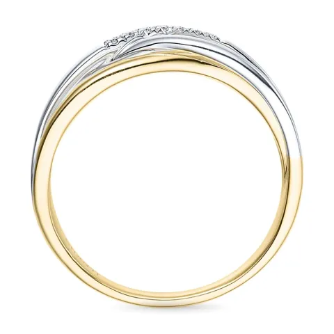 abstraktem Diamant Ring in 14 Karat Gold- und Weißgold 0,045 ct