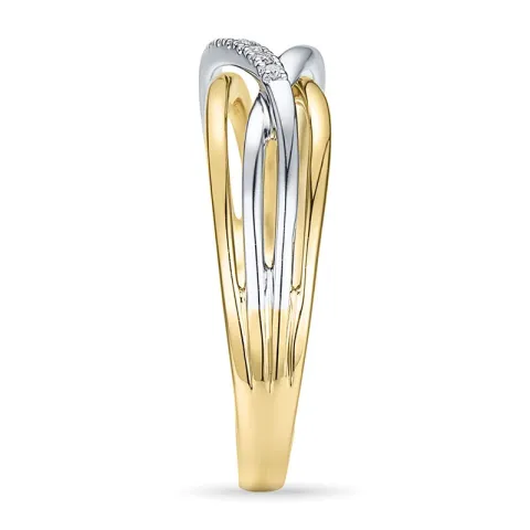 abstraktem Diamant Ring in 14 Karat Gold- und Weißgold 0,045 ct