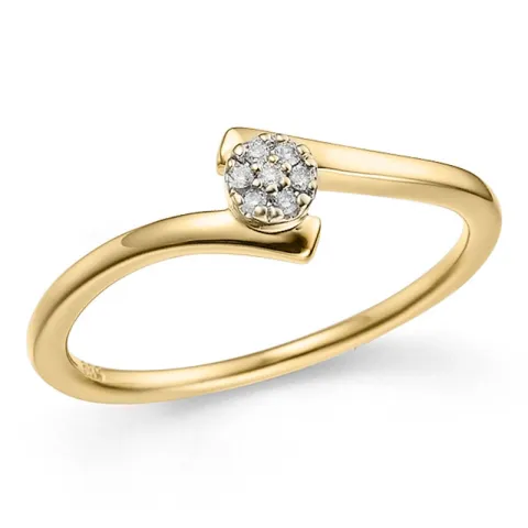 eng abstraktem Diamantring in 14 Karat Gold 0,03 ct