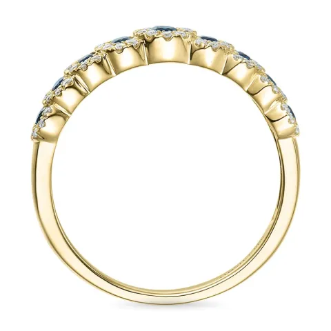 Saphir Diamantring in 14 Karat Gold 0,23 ct 0,46 ct