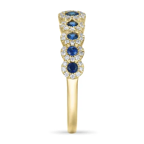 Saphir Diamantring in 14 Karat Gold 0,23 ct 0,46 ct