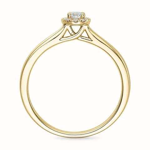 runder Diamant Ring in 14 Karat Gold 0,1 ct 0,06 ct