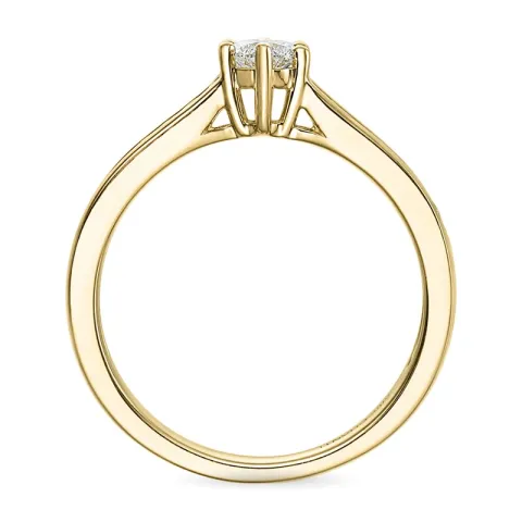 Diamant Gold Ring in 14 Karat Gold 0,31 ct 0,20 ct