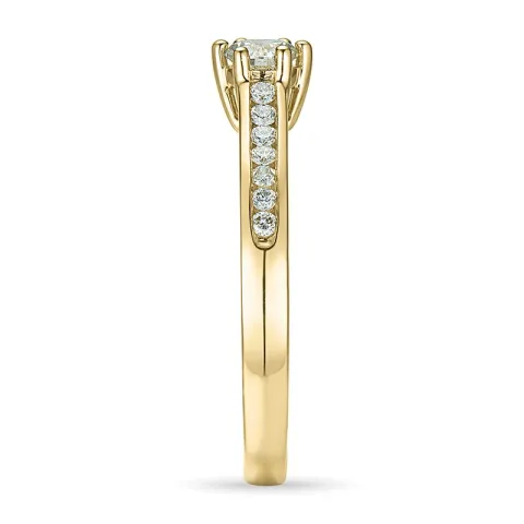 Diamant Gold Ring in 14 Karat Gold 0,31 ct 0,20 ct