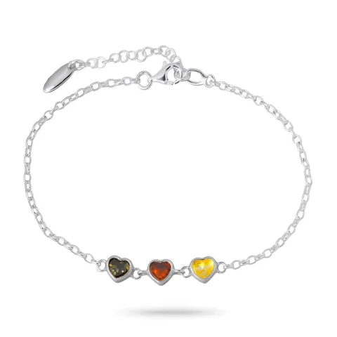 Herz Bernstein Armband aus Silber