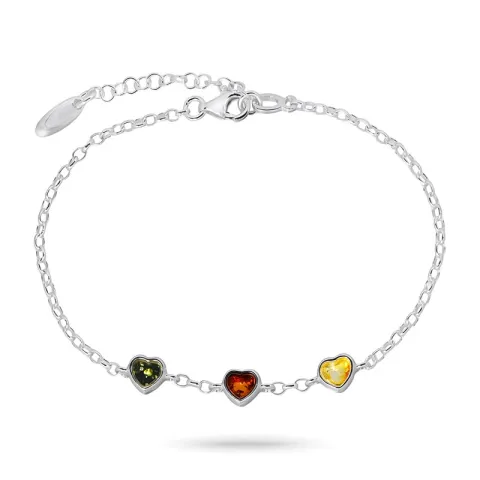 Herz Bernstein Armband aus Silber