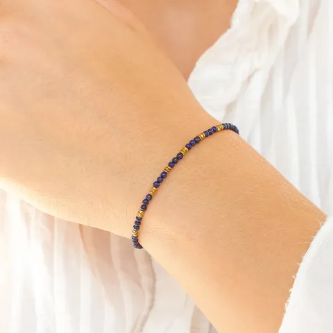 Elegant dunkelblauem armband mit lapislazuli und hematite.