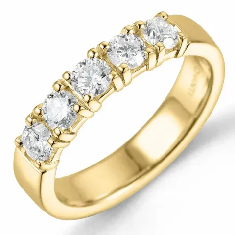 lab grown Diamant Ring in 14 Karat Gold 5 x 0,15 ct