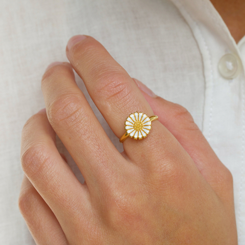 12 mm Marguerite Ring aus vergoldetem Sterlingsilber