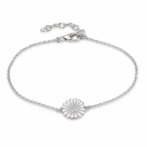 10 mm Marguerite Ankerarmband aus rhodiniertem Silber und Marguerite Anhänger aus Silber