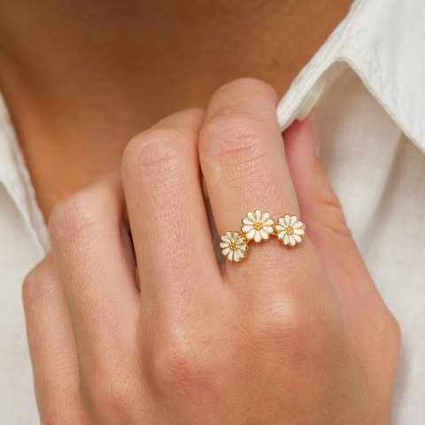 7 mm Marguerite Ring aus vergoldetem Sterlingsilber