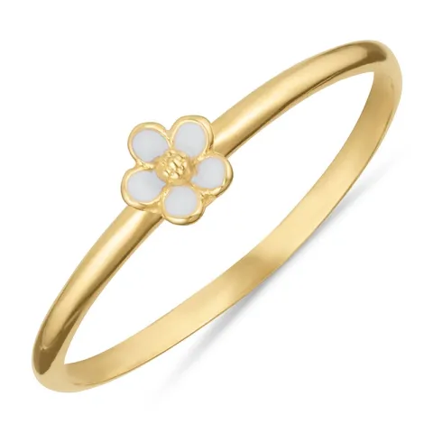 Einfacher Marguerite blauem Ring aus vergoldetem Sterlingsilber