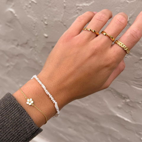 Blumen Armband aus vergoldetem Sterlingsilber