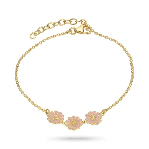 Marguerite rosa Armband aus vergoldetem Sterlingsilber