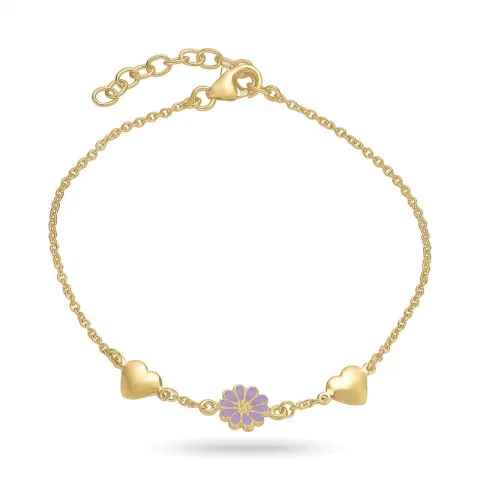 Herz Marguerite violettem Armband aus vergoldetem Sterlingsilber