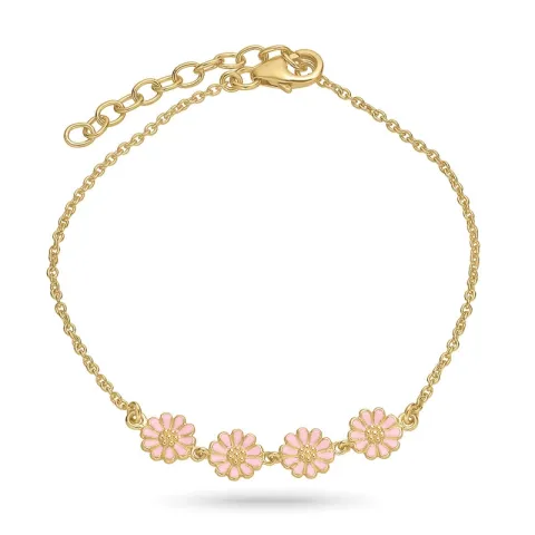 Marguerite pink Armband aus vergoldetem Sterlingsilber