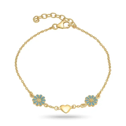 Herz Marguerite blauem Armband aus vergoldetem Sterlingsilber